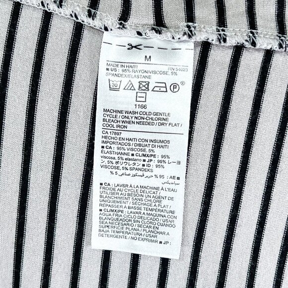 Old Navy Long Sleeve Tee | Taupe & Black Stripe | Medium | Scoop Neck | Stretch - Picture 7 of 7